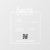 Uurregeling detailhandel Raamfolie Raamsticker (Vel)