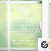 Uurregeling kapper logo raamsticker (Huis)