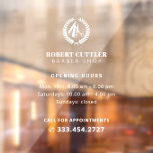 Uurregeling kapperzaak aangepast logo raamsticker (Vel 2)