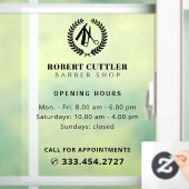 Uurregeling kapperzaak met eigen logo raamsticker (Huis)