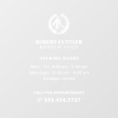 Uurregeling kapperzaak met logo raamsticker (Vel)