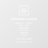 Uurregeling schoonheidssalon transparant raamsticker (Vel)