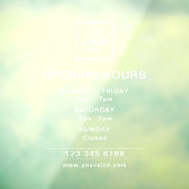 Uurregeling schoonheidssalon transparant raamsticker (Vel 3)