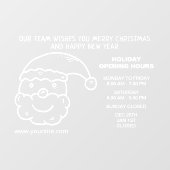 Uurregeling tijdens feestdagen bord raamsticker (Vel)