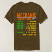 Uurritme Funny Mechanic s Gift UURLY RATE T-shirt (Design voorkant)