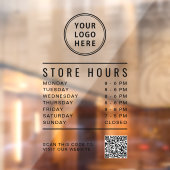 Uurrooster QR-code Zakelijk Logo Helder Raamsticker (Vel 2)