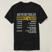 Uurtarief autodetailer, autodetailing t-shirt (Design voorkant)
