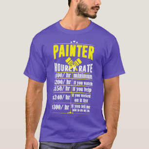 uurtarief grappige schilder t-shirt