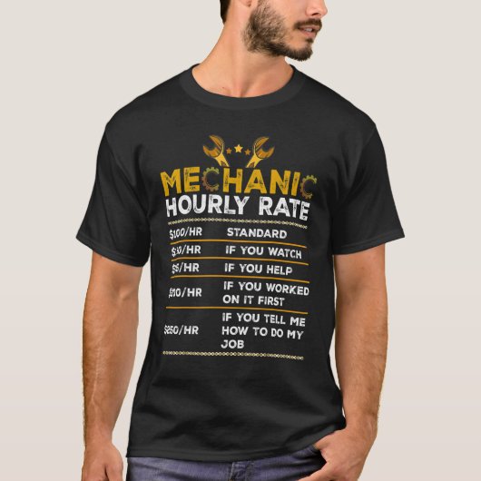 Uurtarief monteur arbeidstarieven t-shirt (Voorkant)
