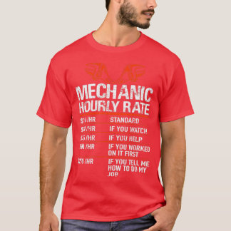 uurtarief motorkaasmechanisme t-shirt