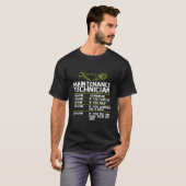 Uurtarief onderhoudstechnicus t-shirt (Voorkant volledig)