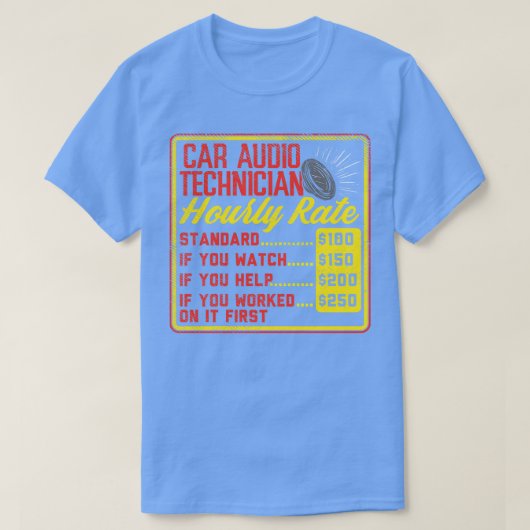 Uurtarief voor audiotechnicus t-shirt (Design voorkant)