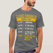 Uurtarief voor Cloud Engineers DevOps Gift T-shirt (Voorkant)