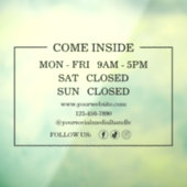 Uurvenstersticker voor kleine bedrijven raamsticker (Vel 3)