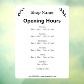 Uurvensterstickers voor bedrijven in het wit raamsticker (Vel 3)