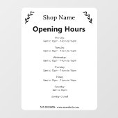 Uurvensterstickers voor bedrijven in het wit raamsticker (Vel)