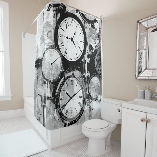 uurwerk douchegordijn (In situ)