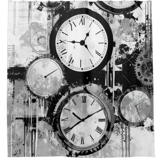 uurwerk douchegordijn (Voorkant)