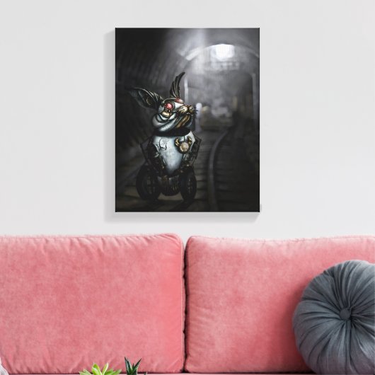 uurwerk konijn canvas afdruk (Insitu (Woonkamer))