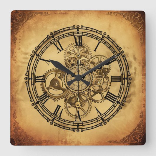  uurwerk vierkante klok (Voorkant)