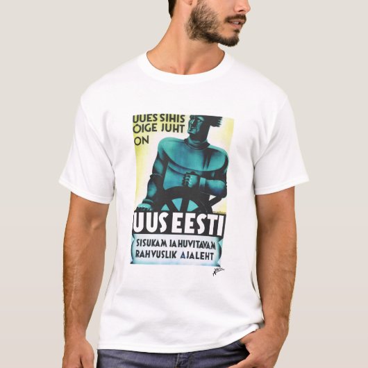 Uus Eesti "New Estonia" - Krantenblad Poster T-shirt (Voorkant)