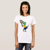 UV- Funny T-Rex Dinosaur-Cartoon voor speldenne T-shirt (Voorkant volledig)