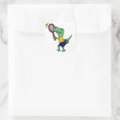 UV- Funny T-Rex Dinosaur-Cartoon voor speldenne Vierkante Sticker (Tas)
