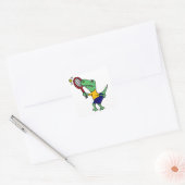 UV- Funny T-Rex Dinosaur-Cartoon voor speldenne Vierkante Sticker (Envelop)