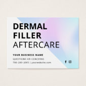UV Gloss Holographic Dermal Filler Aftercare Kaart (Voorkant)