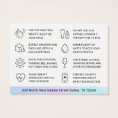 UV Gloss Holographic Dermal Filler Aftercare Kaart (Achterkant)