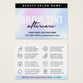 UV Gloss Holographic Eyebrow Tint Aftercare Kaart (Voorkant /achterkant)