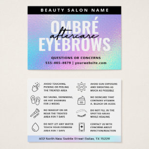 UV Gloss Holographic Ombre Powder Brows Aftercare Visitekaartje