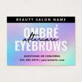 UV Gloss Holographic Ombre Powder Brows Aftercare Visitekaartje (Voorkant)