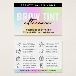 UV Gloss Rainbow Eyebrow Tint Aftercare Visitekaartje