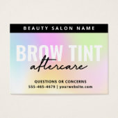 UV Gloss Rainbow Eyebrow Tint Aftercare Visitekaartje (Voorkant)