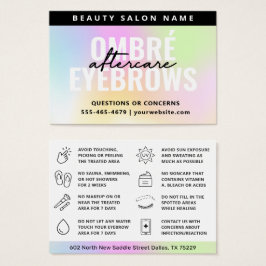 UV Gloss Rainbow Ombre Powder Brows Aftercare Visitekaartje