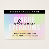 UV Gloss Rainbow Ombre Powder Brows Aftercare Visitekaartje (Voorkant)