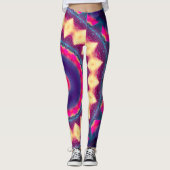 UV Reactive Neon Glow Flower Boho Rave Mandala Leggings (Voorkant)