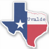 Uvalde Texas Vlag Sticker (Voorkant)