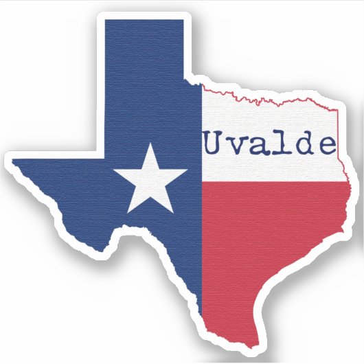 Uvalde Texas Vlag Sticker (Voorkant)
