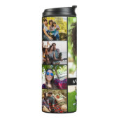 UW 10 FOTO'S & NAAM aangepaste tumbler Thermosbeker (Gedraaid links)