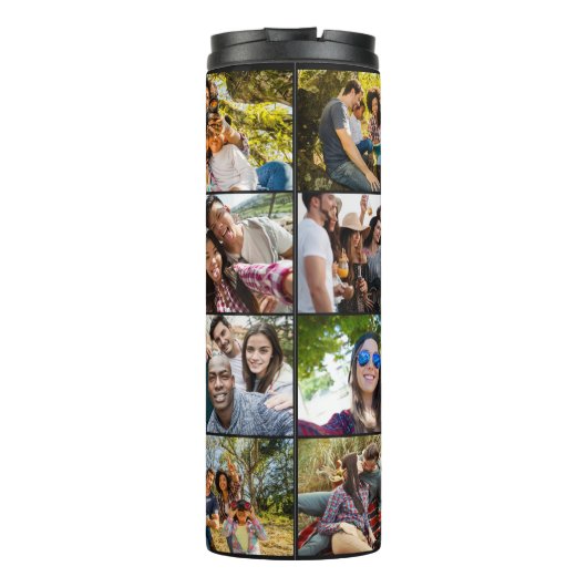 UW 10 FOTO'S & NAAM aangepaste tumbler Thermosbeker (Achterkant)