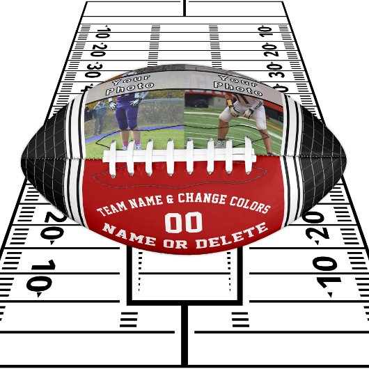 Uw 1 of 2 foto's met persoonlijke Footballs, rood American Football