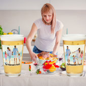 Uw 2 familiefoto's | Aangepaste naam | Tekst afdru Glas