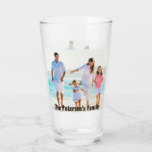 Uw 2 familiefoto's | Aangepaste naam | Tekst afdru Glas (Achterkant)