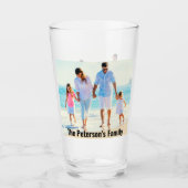 Uw 2 familiefoto's | Aangepaste naam | Tekst afdru Glas (Voorkant)