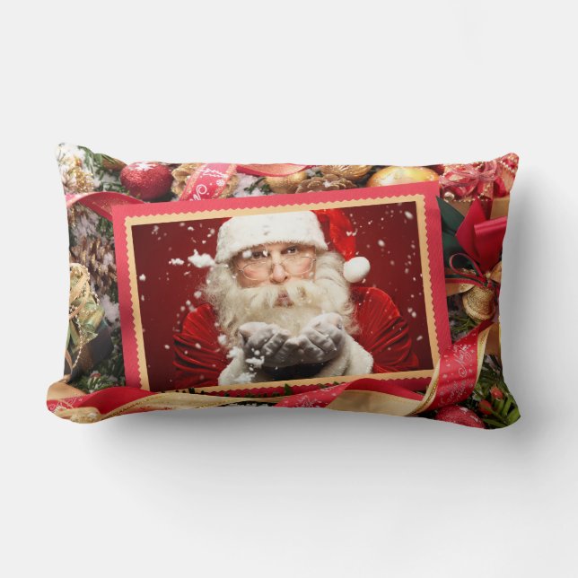 UW 2 FOTO'S aangepaste kerstkussen Kussen (Voorkant)