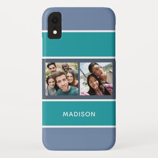 UW 2 FOTO'S EN NAAM Stripes Patroongevallen Case-Mate iPhone Case (Achterkant)