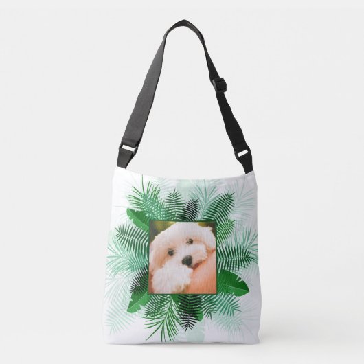 Uw 2 Foto's in Palm Leaf Lijsten aangepaste tassen (Voorkant)