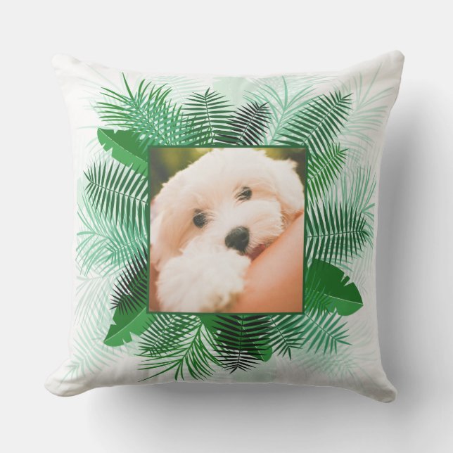 Uw 2 Foto's in Palm Leaf Lijsten werpen kussen (Voorkant)